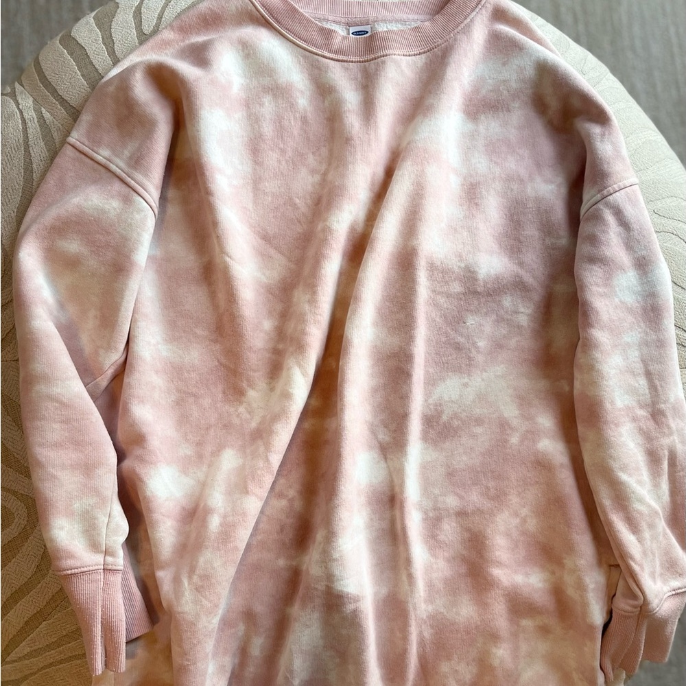 Old Navy Pink Tie-Dye Crew Sweatshirt